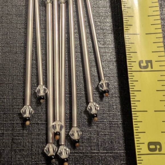 Sterling Silver Long Bar Fringe Earrings Fine Jewelry - Picture 3 of 7